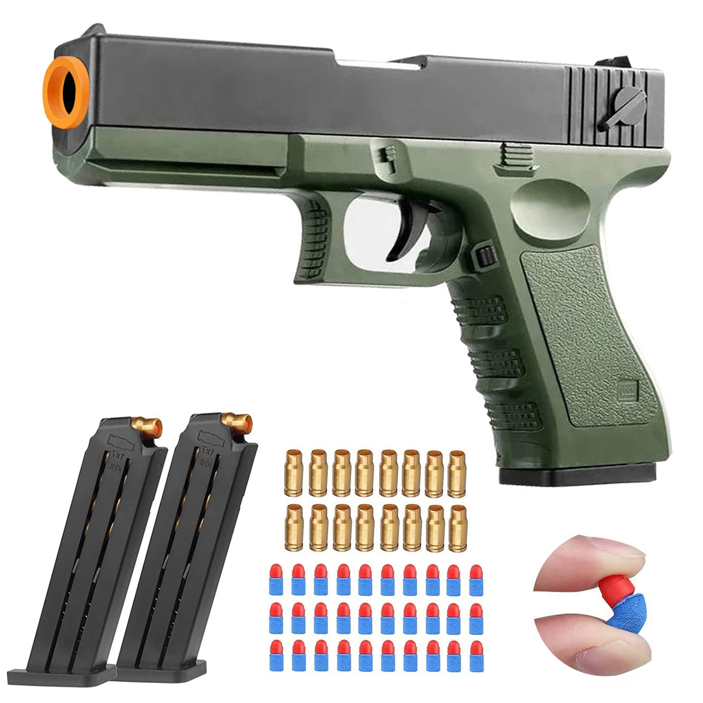 Toy Gun,  EVA Safety Foam Soft Bullet, Hand-pull slide to simulate real ejection