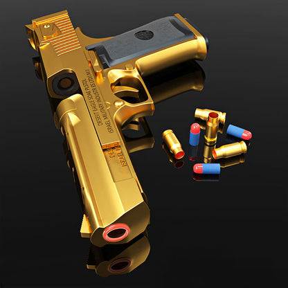 Pistola giocattolo Desert Eagle, proiettile morbido in schiuma di sicurezza EVA, pistole giocattolo per ragazzi 8-12 (edizione limitata Gold)