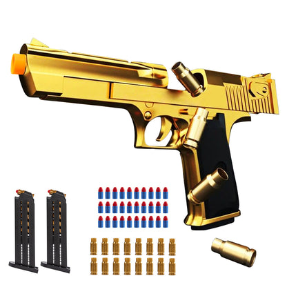 Desert Eagle Toy Gun, EVA Safety Foam Soft Bullet, Toy Guns for Boys 8-12（Gold Limited Edition）