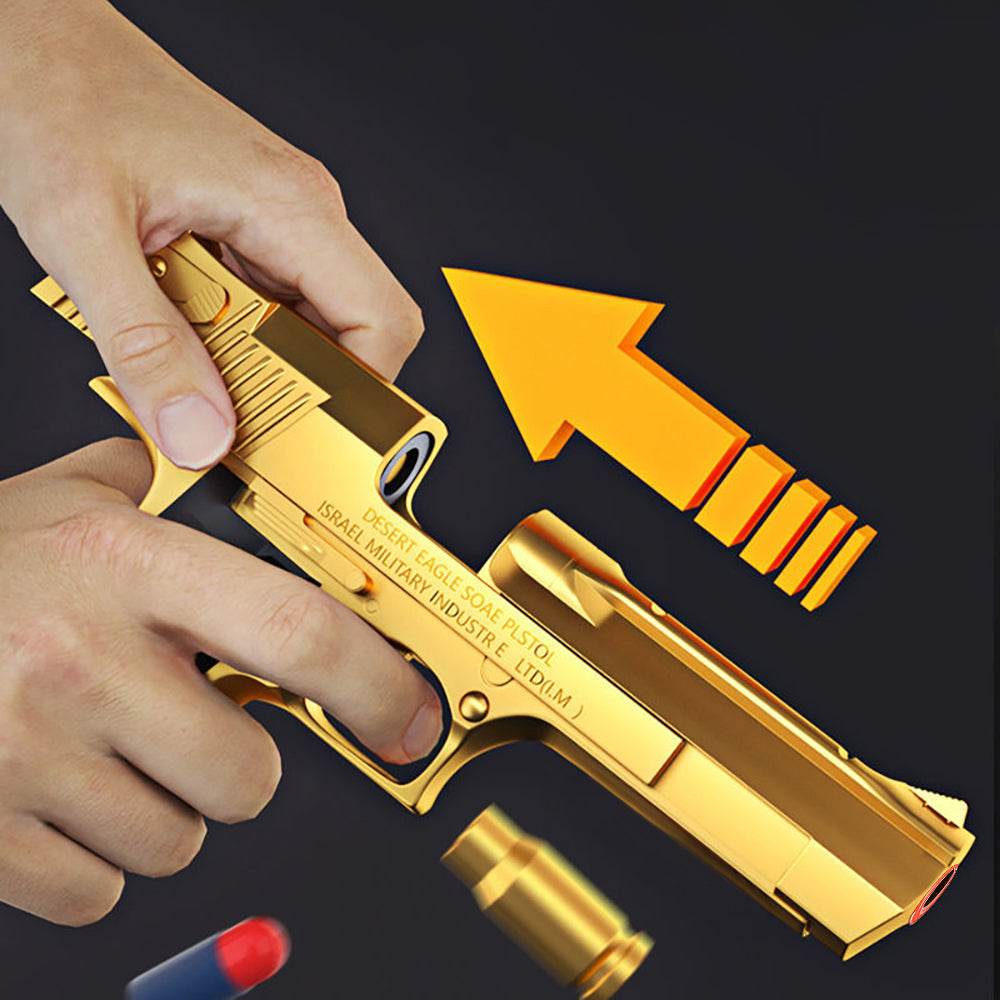 Pistola giocattolo Desert Eagle, proiettile morbido in schiuma di sicurezza EVA, pistole giocattolo per ragazzi 8-12 (edizione limitata Gold)