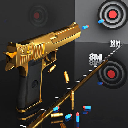 Pistola giocattolo Desert Eagle, proiettile morbido in schiuma di sicurezza EVA, pistole giocattolo per ragazzi 8-12 (edizione limitata Gold)