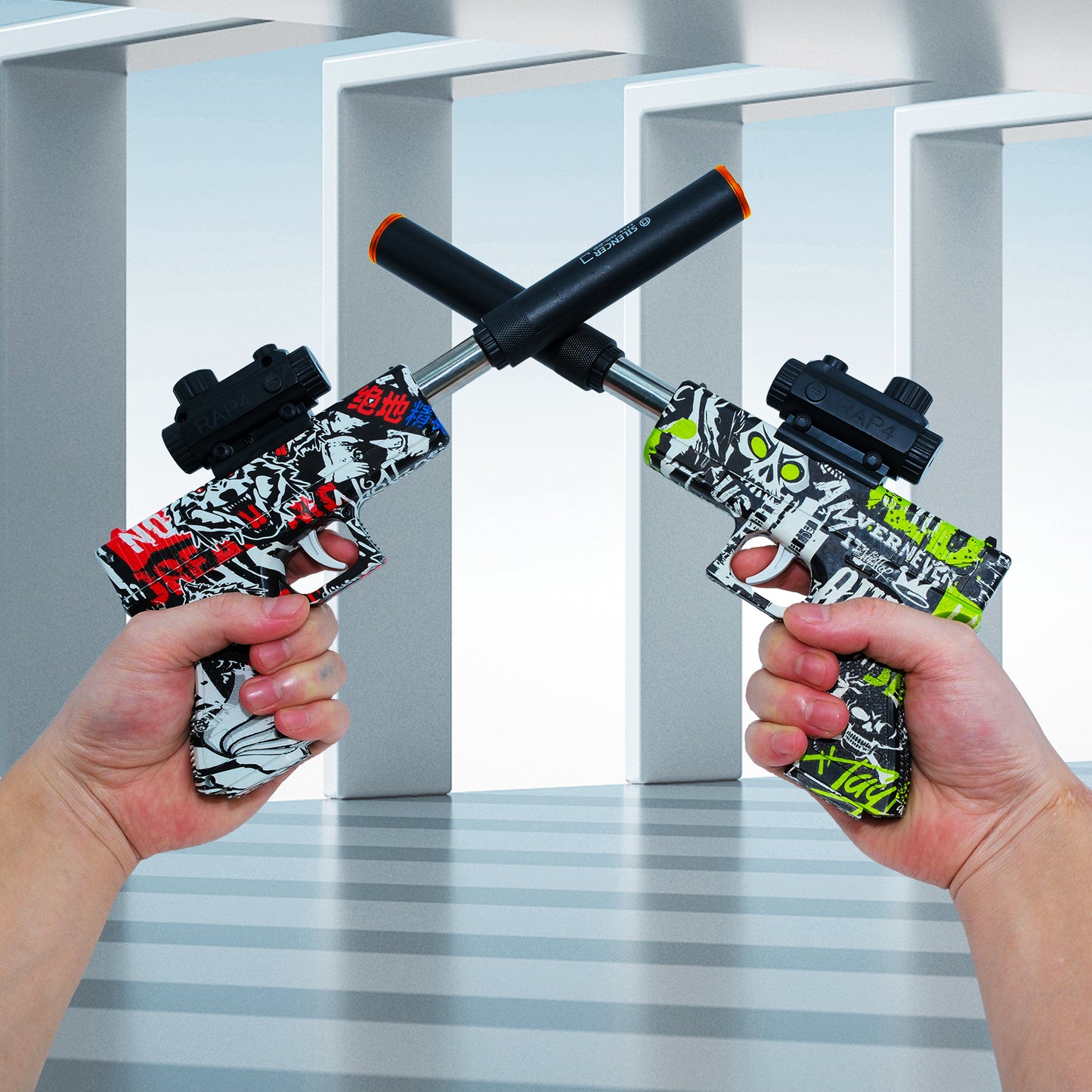 Glock Gel ball blaster gun 2 Pack, Small Manual mini gun gel blaster Toy Outdoor Team Shooting Game