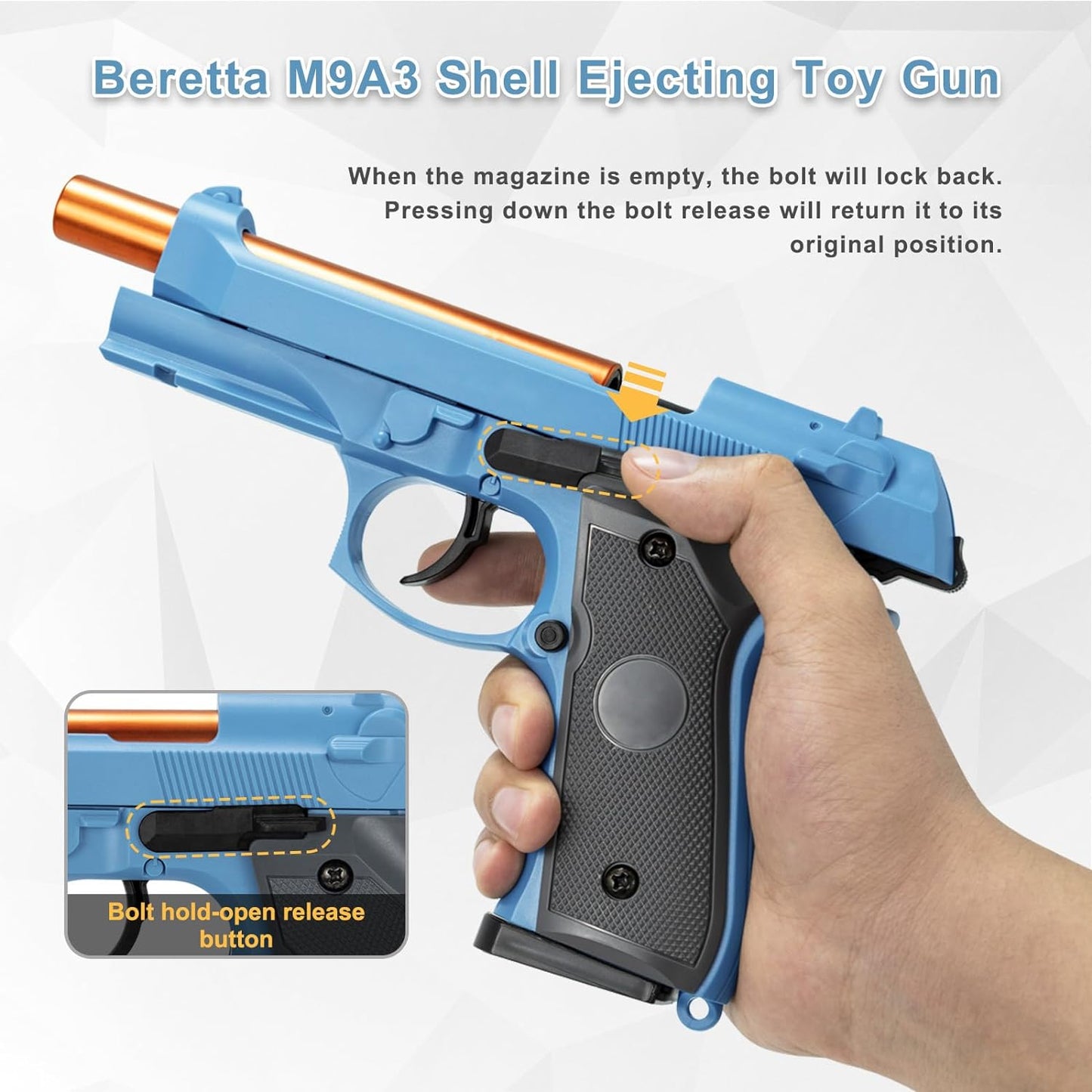 Toy Guns for Boys, semi-automatische shell die speelgoedpistolen uitwerpen die er echt uitzien, nep speelgoedmodel stress shot speelgoedpistool pistool beste cadeau voor kinderen jongens grils 8+