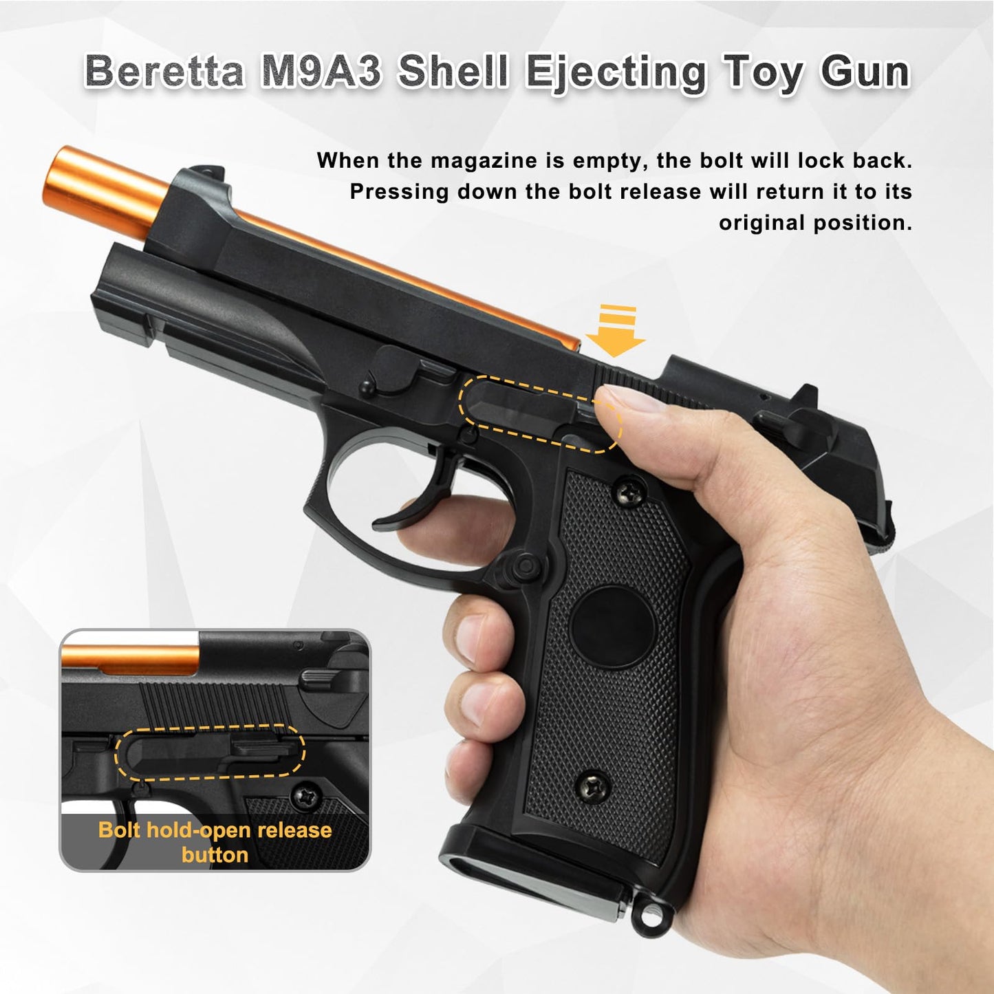 Toy Guns for Boys, semi-automatische shell die speelgoedpistolen uitwerpen die er echt uitzien, nep speelgoedmodel stress shot speelgoedpistool pistool beste cadeau voor kinderen jongens grils 8+