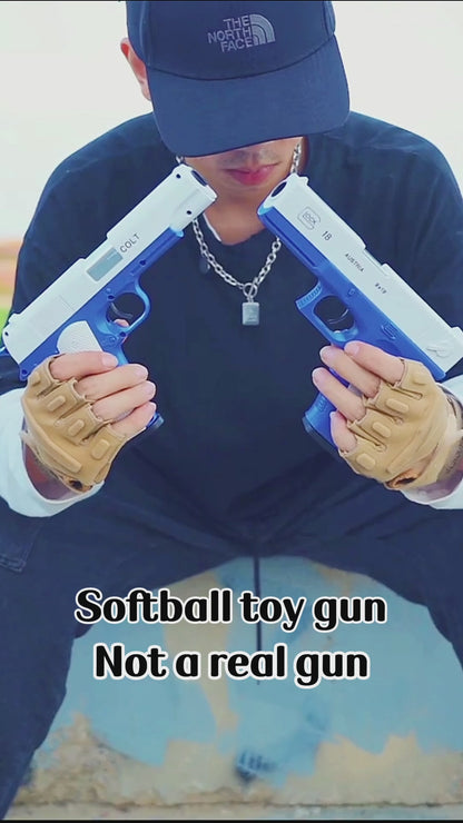 Toy Gun,  EVA Safety Foam Soft Bullet, Hand-pull slide to simulate real ejection